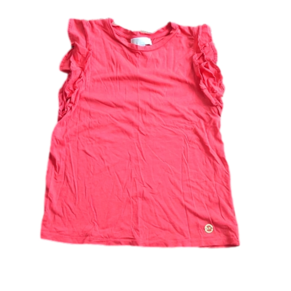 Michael kors coral ruffle sleeve t-shirt.